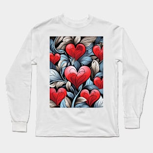 Crimson Foliage Love, Valentine's Day Long Sleeve T-Shirt